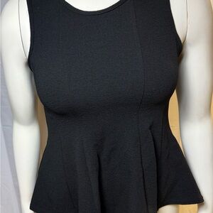 She + Sky Black Peplum Tank Top